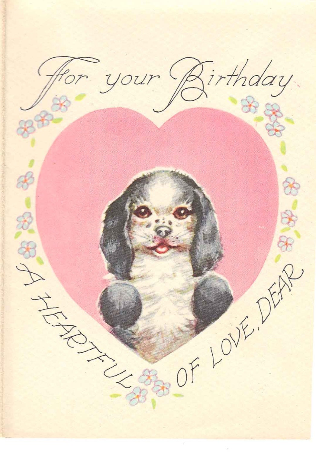 Vintage Birthday Card // Unused 1950's Puppy Dog Greeting Card by Gibson-Norwalk
