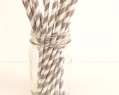 Grey Stripe Straws with Printable Flags-cake pop sticks- stripe straws-25 count Il_170x135