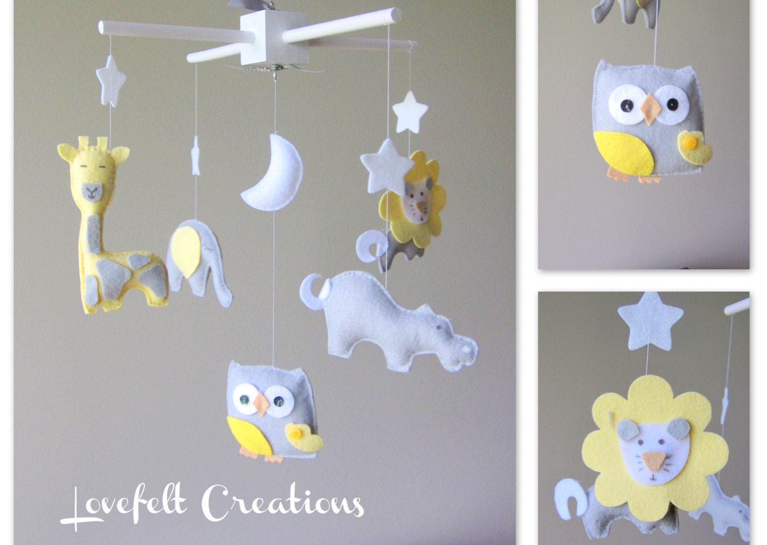 Baby mobile  - Elephant Mobile - Giraffe  Mobile - Nursery Mobile - CUSTOMIZE....You can pick colors too :)