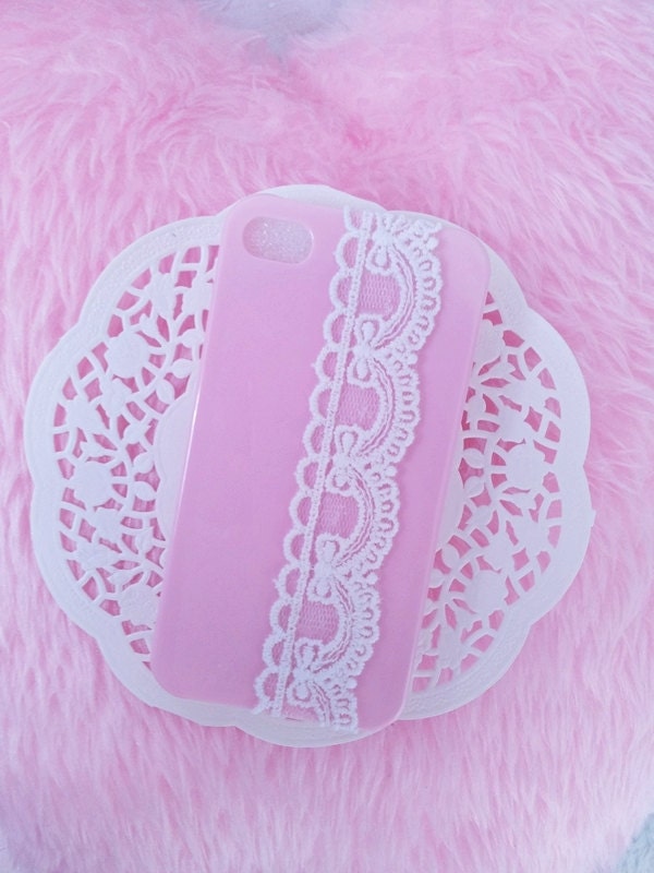 READY TO SHIP - Pink lace case for iPhone 4
