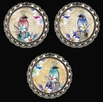 Fridge Kitchen Magnet Office Locker Birds Set of 3