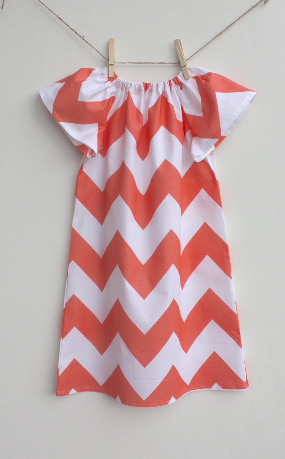 Pretty in Coral Chevron Tunic Dress // Baby Dress // Toddler Dress // Girl Dress