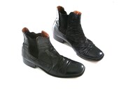 Vintage 70s Mens Black Leather Ankle Boots Beatle Boots Mens Size 8- 8 1/2 Womens 9 - 9 1/2