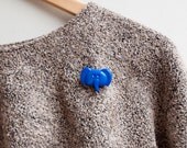 Elephant Brooch Blue Plastic Pin
