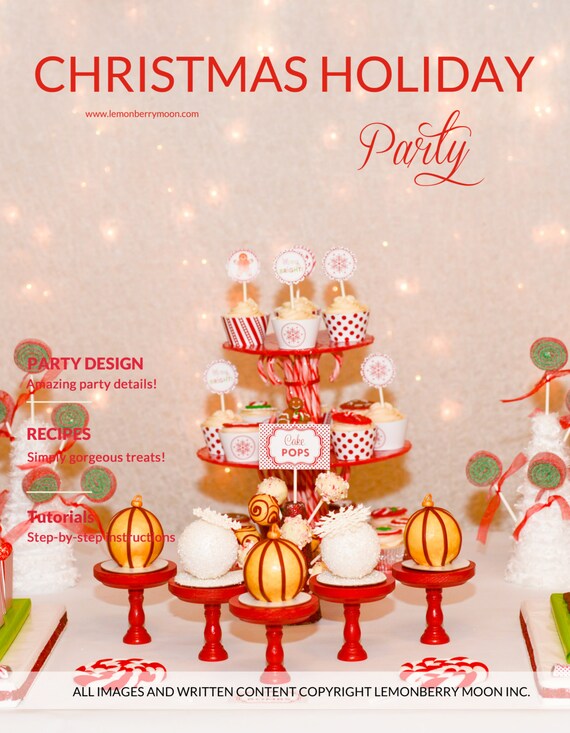 HOLIDAY PARTY PLAN - Christmas Holiday Party Plan & Printable Labels - A guide for creating this party at home Il_570xn