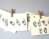 Funny postcard set: Suck it and Word postcards pack of 4 deaf ASL postcard