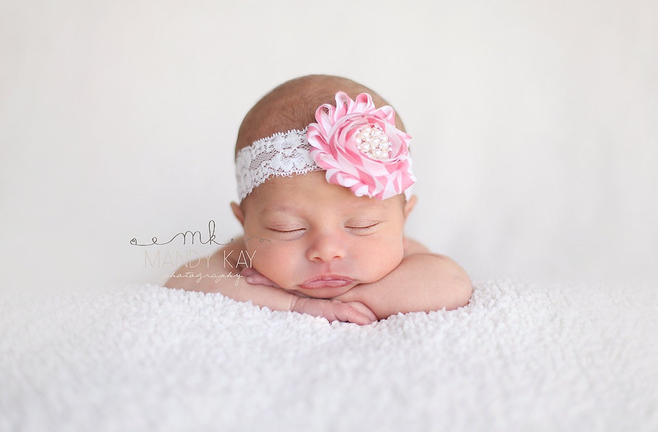 Baby Headband, Newborn Headband, Baby Girl, Pink Headband
