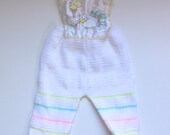 Vintage Baby Knitted Overalls w. Lambs