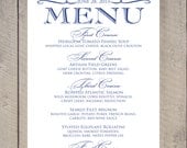 Vintage Menu Card - DIY Printable - Wedding
