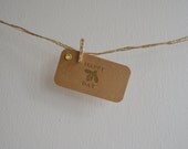 Happy BEE-day Letterpress Tag - Birthday
