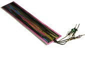 Hand-painted bookmark / abstract / OOAK / purple / blue / pink / multicolor / beaded BK-47