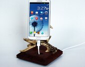 Samsung Galaxy Note 2 and Galaxy S3 Stand - Antlers and Wood Western Vintage-look