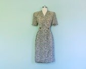 Vintage leopard print Maggy London wrap dress
