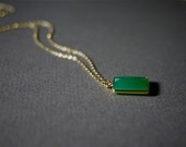 Green Necklace Onyx Necklace Long Gold Necklace Art Deco Necklace - Chanin