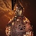 PROSPER- Quail, Wall hanging, Gourd, lamp, glass, beadwork, flowers, white, yellow, bird, Home Decor, Beach Cottage Decor, scroll