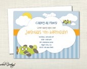 Airplane Pilot Flight Birthday Party Invitation - adventure, plane, flight - digital file, printable, print yourself Il_170x135