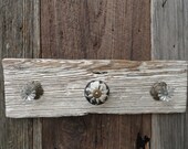 Reclaimed Wood/ Shabby Chic Wall Hook/ Distressed Wood/ Antique White/ Knob Hook/ Jewelry Hanger/ Bath Hook/ Reclaimed Wood