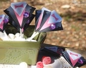 Pink Tuxedo Suit Cupcake Toppers - Custom Wedding Bridal Party or Black Tie Decoration (Set of 12) Il_170x135