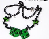 STAR DICE NECKLACE  tattoo rockabilly pin up  psychobilly punk