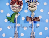 Miss.Cupertina and Mr.Petronio - fork spoon old sculpt ooak art doll fantasy