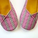 Women's Slippers - Purplish Pink and Yellow 'Lady Bird' House Slippers