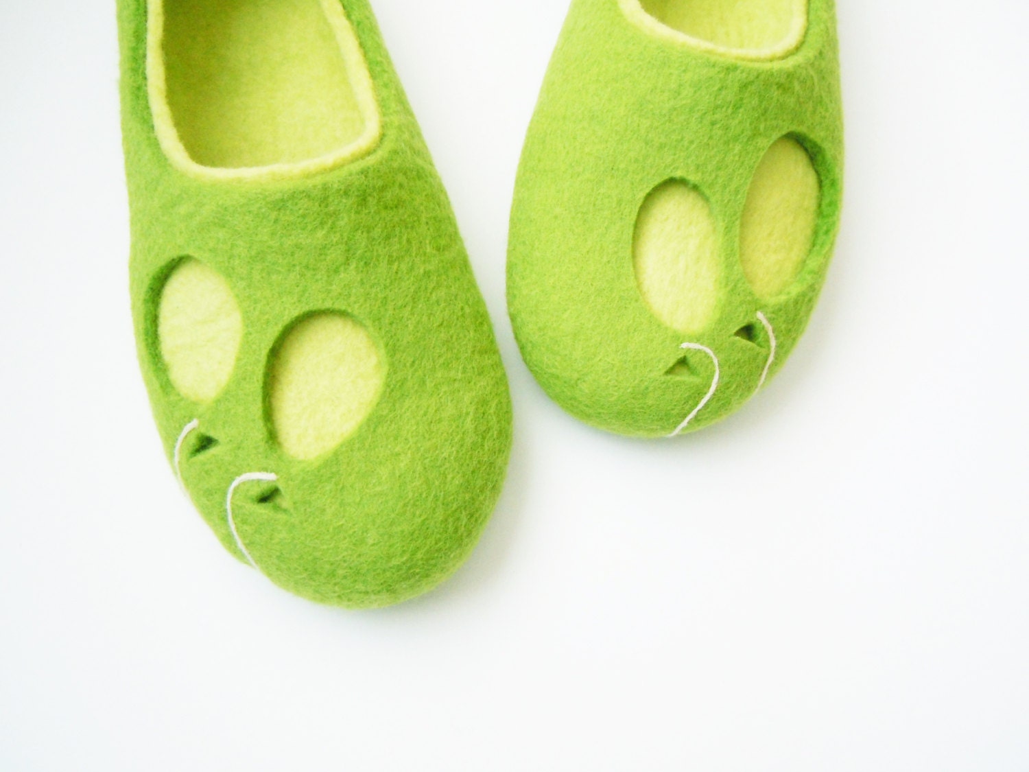 Felted summer colors adult size slippers BALLOONS