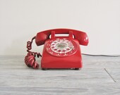 Vintage Northern Electric Cherry Red Rotary Phone