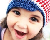 SALE 2T to 4T Newsboy Hat Cotton Summer Hat Red White Blue Toddler Hat - Cotton Hat 4th July Newsboy Stripe Hat Toddler Beanie Photo Prop