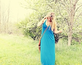 Long Maxi Dress Royal Blue - jersey maxi dress, racerback maxi dress, womens maxi dress, summer maxi dress, hipster, beach, boho