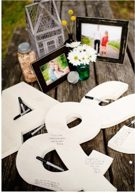 GUESTBOOK- INC. ALL 3 pieces- 14" High- Wooden Letters,Monogram letters,Wedding guestbook,Quinceanera guestbook,photo prop