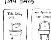 Tofu Baby Needs Glasses Comic Cartoon Art Print