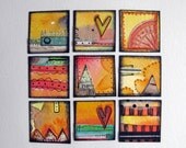 Inch Squared Artwork - Luscious Peach & Oranges