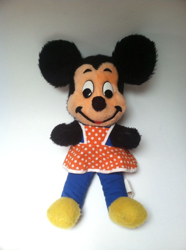 Vintage MINNIE MOUSE DOLL / Retro Disney Stuffed Plush Toy 16"