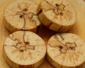 Spalted Birch Rustic Buttons set of 4