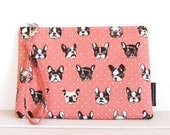 iPad mini or 7 inch tablet case - French bulldog in salmon
