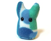 Plush Monster -- Geometric Something -- Blue, Green and White Weird Stuffed Collectible