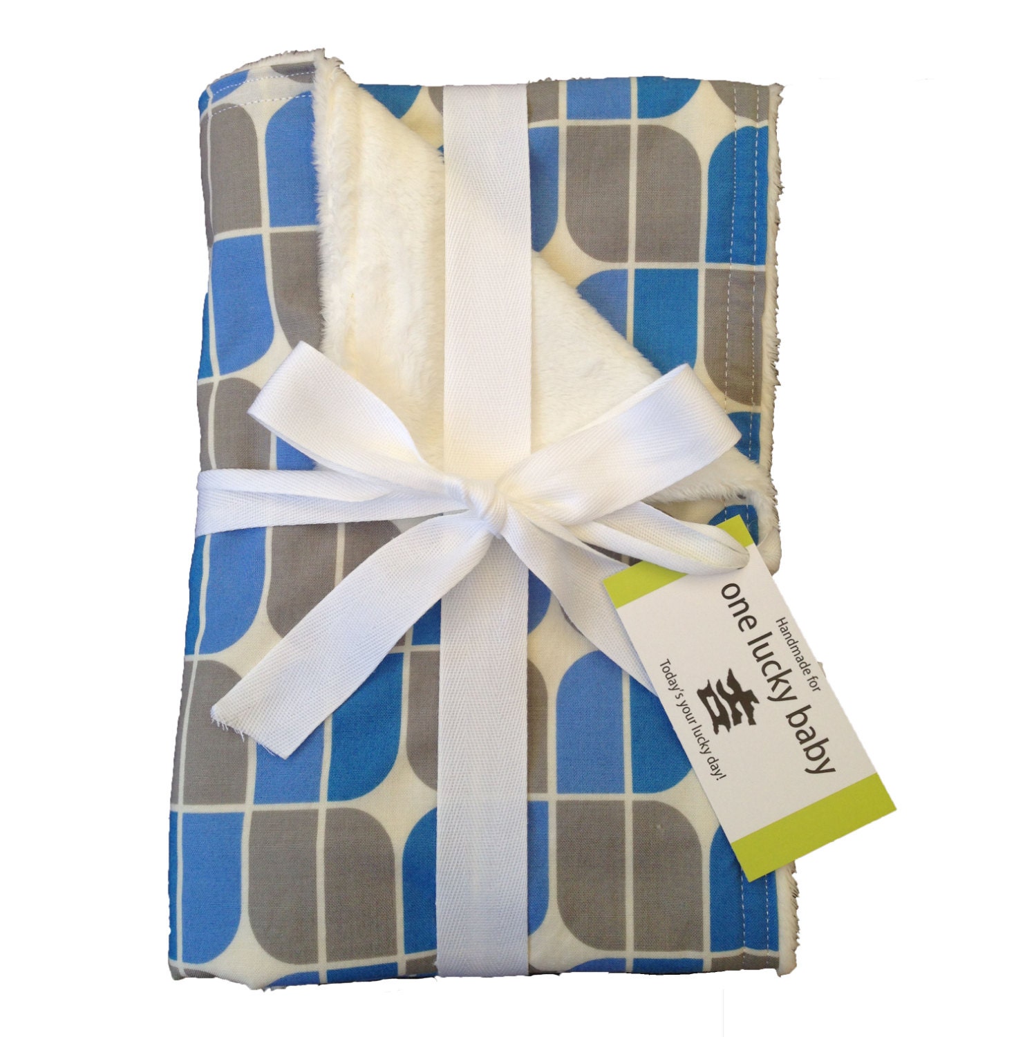 MOD Azure and Grey Baby Blanket