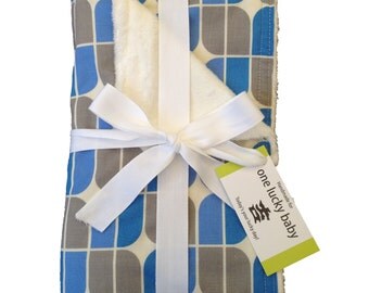 MOD Azure and Grey Baby Blanket