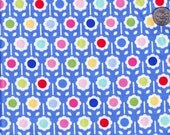 One yard - Pam Kitty Happy Dot in Blue - Lakehouse cotton quilt fabric