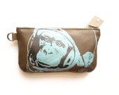 Space Monkey Cell Phone Case in Taupe Recycled Leather