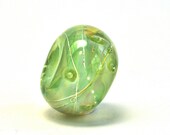 Handmade lampwork glass focal bead-- BHB - Lime Ice