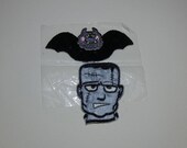 Fun Monster Applique Patch Set - Frankenstein and Bat