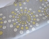 Circular Motion Waverly Fabric Duralee Screenprint - Cotton Decorator Yardage - Grey & Canary Yellow One Yard Cut