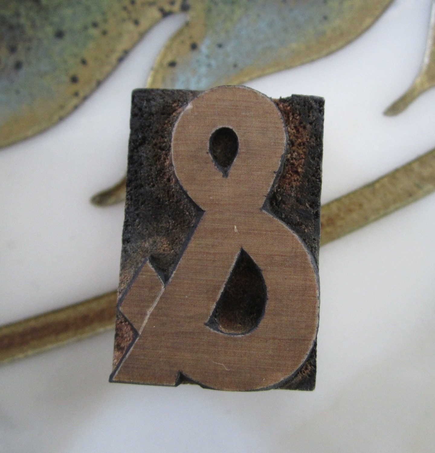 Antique Letterpress Wood Type Printers Block Ampersand