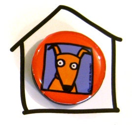 Izzy Dog Pop Art Magnet by Anne Leuck Feldhaus