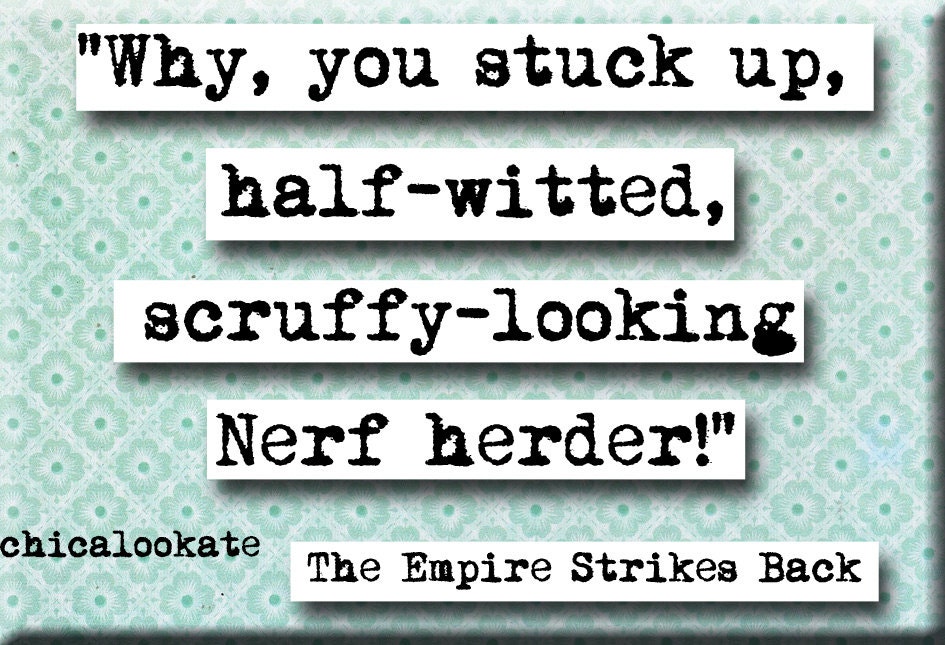 Empire Strikes Back Nerf Herder Quote Magnet or Pocket Mirror (no.453)