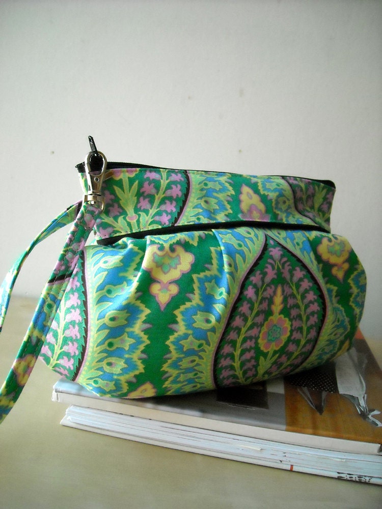 Green Ocean - Zipper Pouch with Clip