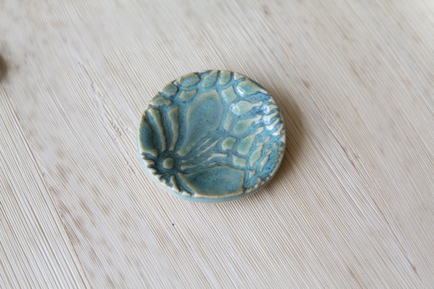 Iridescent Green Porcelain Clay Trinket Dish