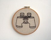 Hand Embroidery Hoop - Bring It Closer Binoculars