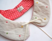 Ice Cream Polka Hand Embroidered Reversible Peter Pan Collar